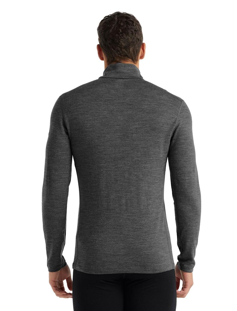 Gritstone Heather Men's Icebreaker Merino 260 Tech Long Sleeve Half Zip Thermal Top Base Layers | USA 1386ILHS